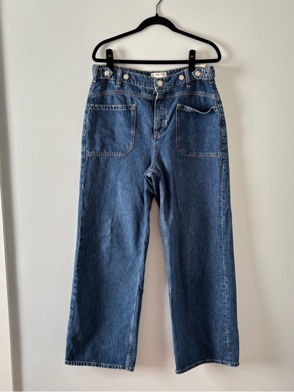 We The Free NEW Palmer Cuffed Jeans Mid-Rise Relaxed Wide Leg Denim Vintage Wash - Picture 3 of 8